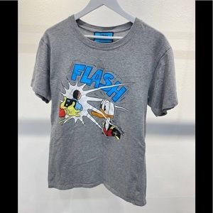 $650 AUTH GUCCI x DISNEY Donald Duck Crewneck T-shirt In Grey Cotton SZ XS